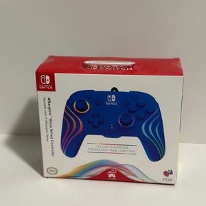 Nintendo Blue Controller with Rainbow Accents